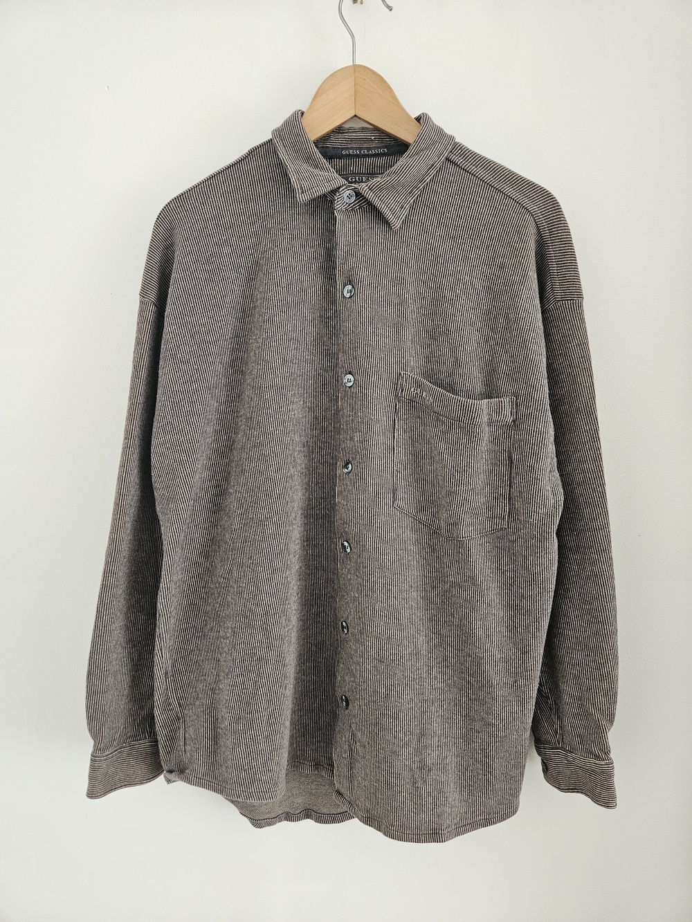 Vintage Guess Classics Button-Up Shirt Mens Medium Striped Soft 90s